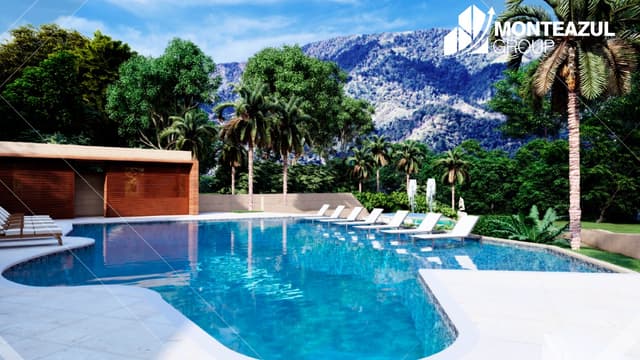 Área de descanso junto a la piscina